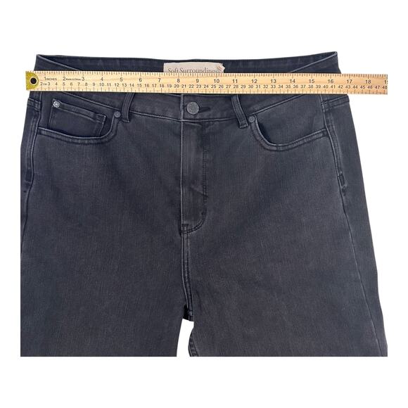 Soft Surroundings Jeans Women Black High Rise Wide Leg Stretch Size 12 - Picture 7 of 12